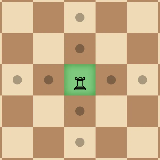 The rook moves vertically and horizontally